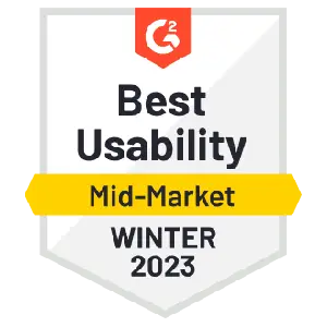 Best usability mid-market winter 2023 g2 badge - syspro erp software